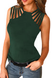 Green Brief Studded Detail Multi-Strap Casual Tank Top  LC256336-9