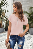 Pink White/Black/Sky Blue Zip To It Blouse LC252220-10