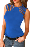 Blue Brief Studded Detail Multi-Strap Casual Tank Top  LC256336-5