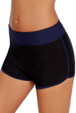 Contrast Navy Blue Trim Swim Board Shorts