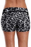 Patter Print Drawstring High Waist Swimming Shorts