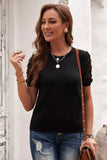 Women's Solid Color Knitted Top Lace Sleeve Knit Pullover