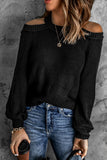 Cool Breeze Cotton Cold Shoulder Sweater