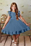 Ruffled Empire Waist Pleated Flowy Kid Dress