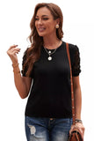 Women's Solid Color Knitted Top Lace Sleeve Knit Pullover