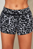 Patter Print Drawstring High Waist Swimming Shorts