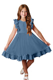 Ruffled Empire Waist Pleated Flowy Kid Dress