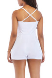 Wrap V Neck Criss Cross Cami Romper White