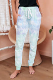 Tie Dye Jogger Sweatpants Drawstring Lounge Pants With Pocket Green