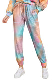 High Waisted Drawstring Tie Dye Sweatpants For Women