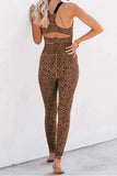 Cheetah Print Sport Bra Leggings Yoga Set Gym Clothes