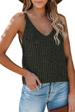 Women's Cotton Blend Casual V Neck Tank Top Green