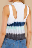 Casual Summer Tie Dye Crew Neck Tank Top For Women