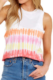 Women's Crew Neck Tie Dye Summer Beach Tank Top