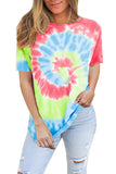 Crew Neck Raglan Sleeve Tie Dye Tee