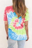 Crew Neck Raglan Sleeve Tie Dye Tee