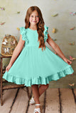 Ruffled Empire Waist Pleated Flowy Kid Dress