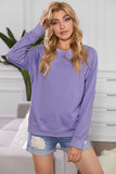 French Terry Cotton Blend Pullover Sweatshirt